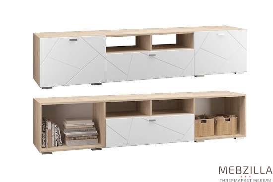 Купить скайлайн тумба под тв с 1 ящ.и 2 дв. (2100) белый - 9 761 руб.