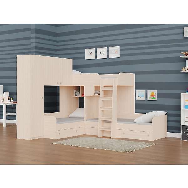 Купить кровать трехместная двухъярусная трио/1 - 45 400 руб.