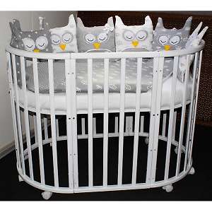 Круглая-овальная кроватка 8 в 1 INCANTO GIO (с подростковым диваном)