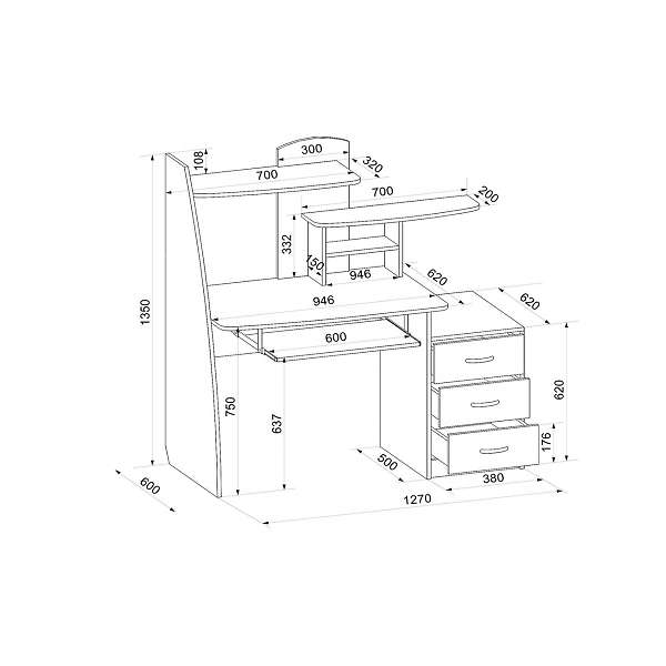 Купить стол компьютерный шагус-8 - 10 650 ₽