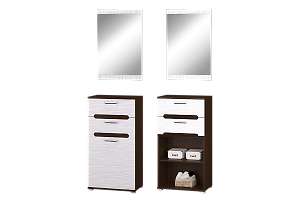 Мишель Тумба с дв.и ящ.венге/белый страйп