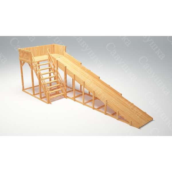 Купить зимняя деревянная горка савушка зима wood 6 - 195 000 руб.