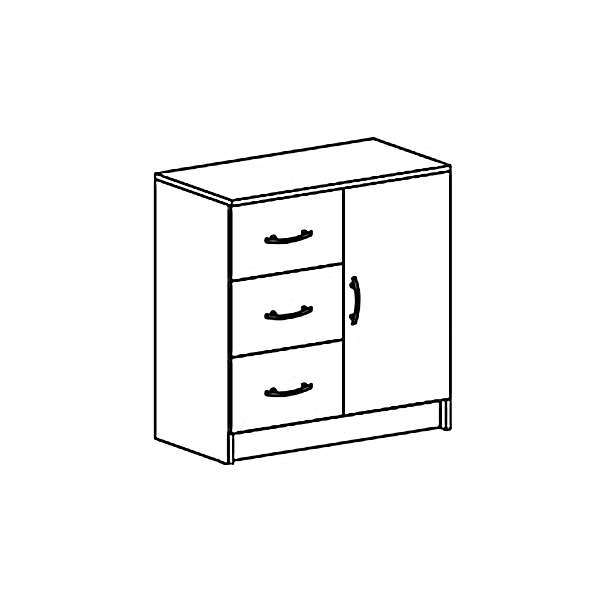 Купить комод с 3 ящиками и створкой бася км 553 - 5 061 руб.