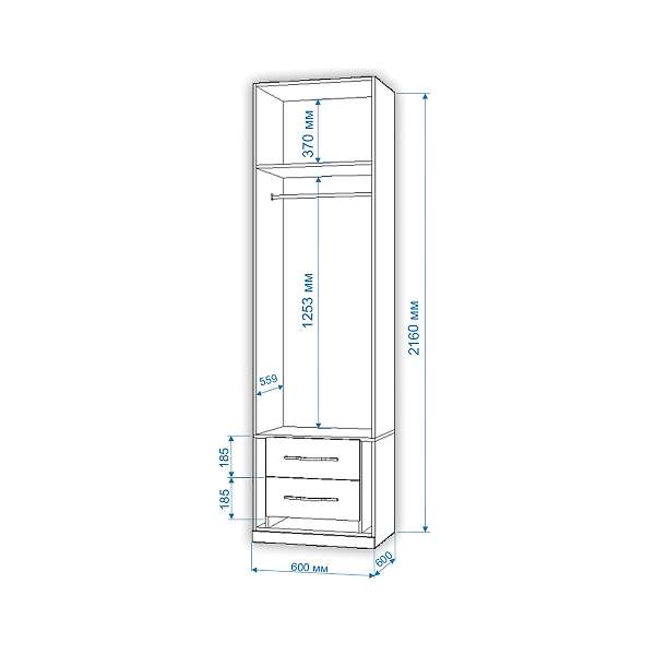 Купить шкаф платяной пл-60-60 nobile - 22 790 ₽