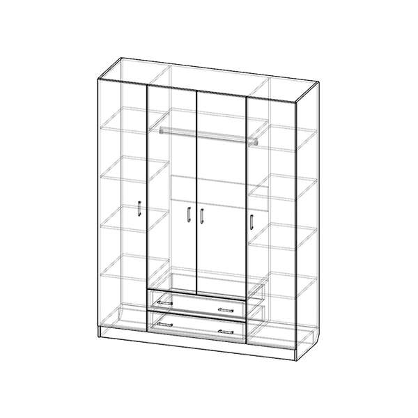 Купить шкаф четырехстворчатый шр-402 - 18 230 ₽