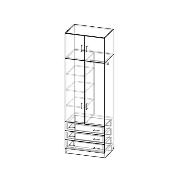 Купить шкаф двухстворчатый с антресолью шр-298 - 12 650 ₽