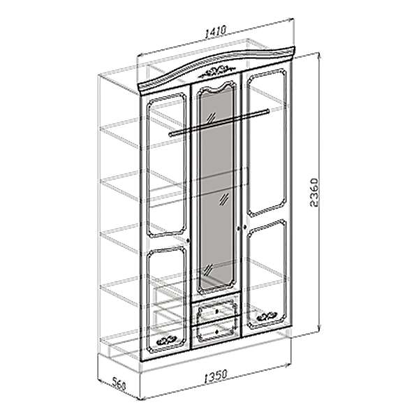 Купить шкаф трехдверный лира - 26 178 руб.