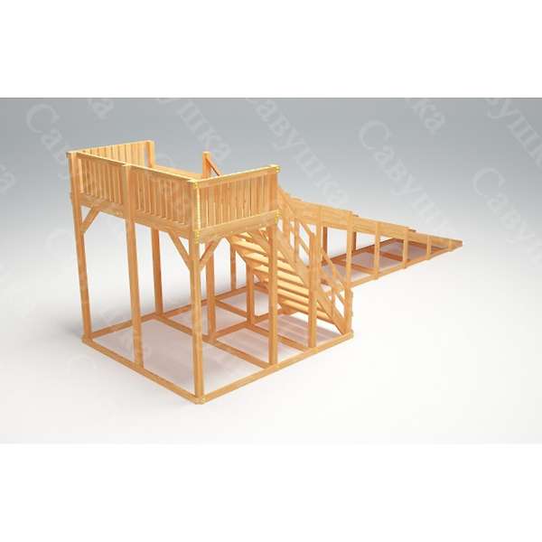 Купить зимняя деревянная горка савушка зима wood 6 - 195 000 руб.