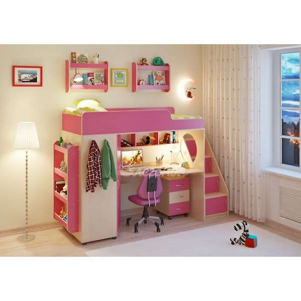 Купить кровать-чердак легенда 4.3 с полками - 37 700 ₽