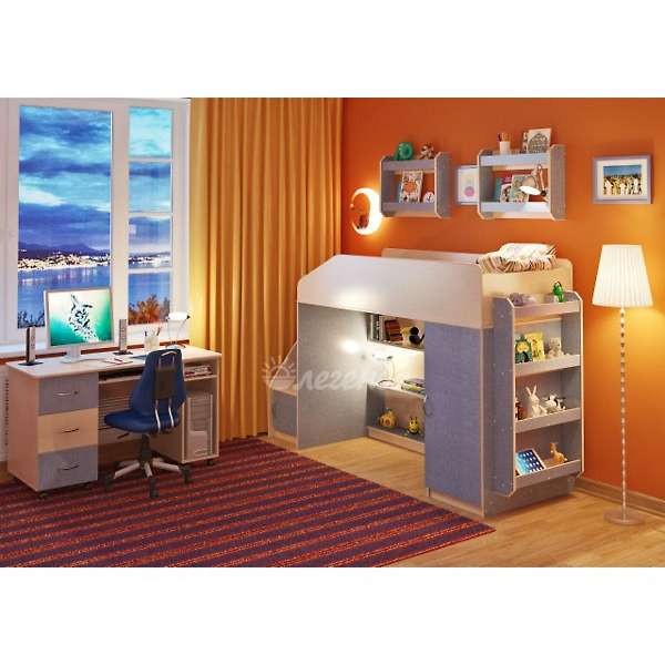Купить кровать-чердак легенда 11.4 с полками - 35 850 ₽