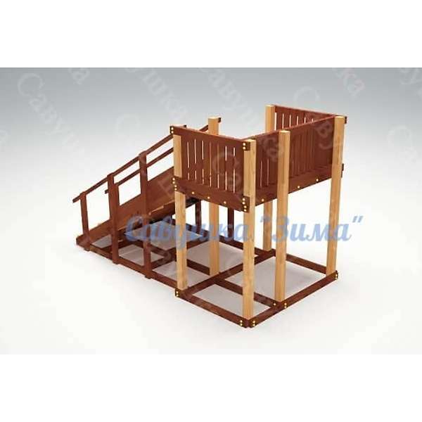 Купить зимняя деревянная горка савушка зима 3 - 83 000 руб.