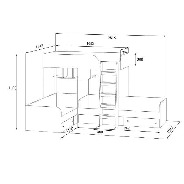 Купить двухъярусная кровать трио - 32 400 руб.