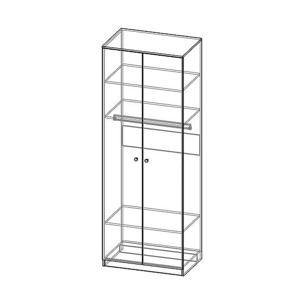 Купить шкаф двухдверный платяной соло сл-20 - 11 180 ₽