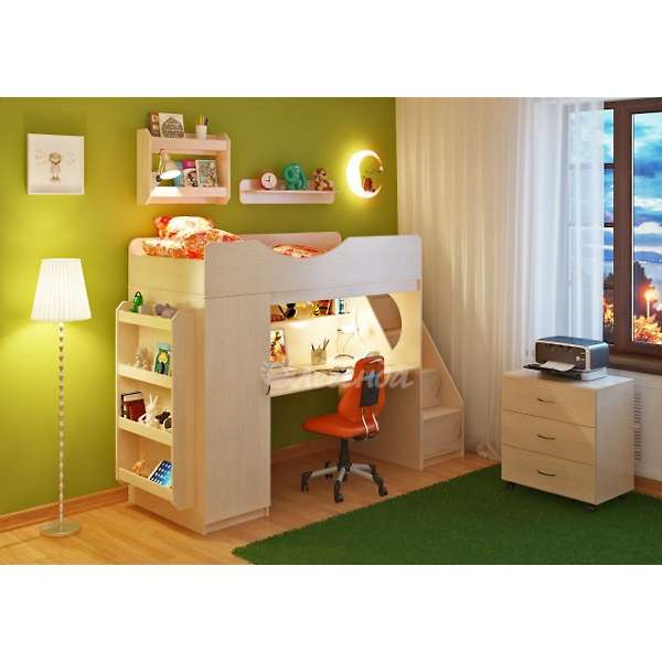 Купить кровать-чердак легенда 9.4 с полками - 38 390 ₽