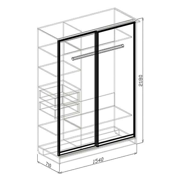 Купить шкаф-купе 2х дверный токио - 32 157 руб.
