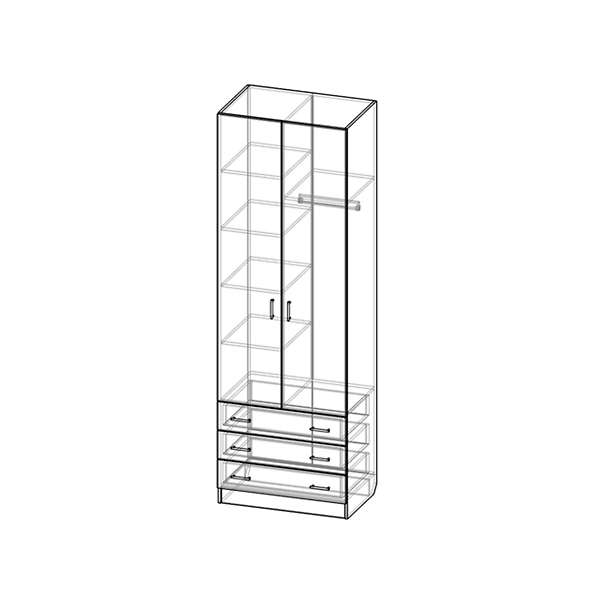 Купить шкаф двухстворчатый шр-273 - 12 340 ₽