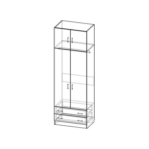 Купить шкаф двухстворчатый с антресолью шр-292 - 11 310 ₽