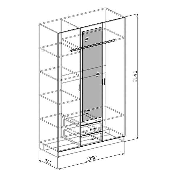 Купить шкаф трехдверный токио - 21 261 руб.