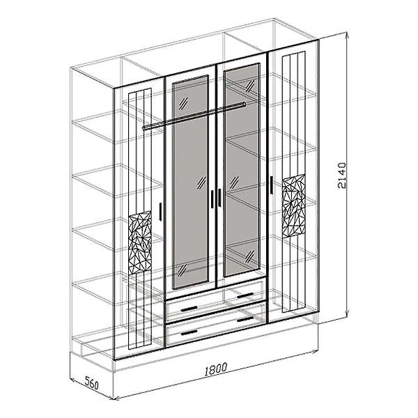 Купить шкаф четырехдверный атлантида - 34 151 руб.