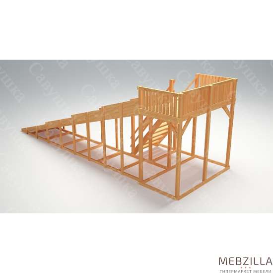 Купить зимняя деревянная горка савушка зима wood 6 - 195 000 руб.