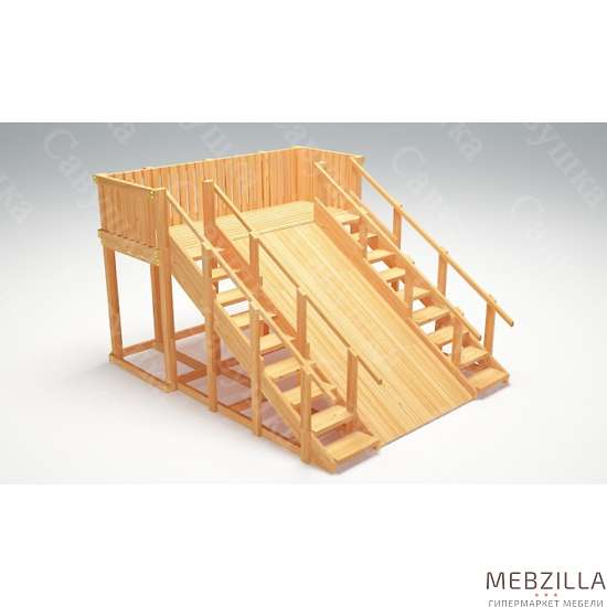 Купить зимняя деревянная горка савушка зима wood 4 - 109 900 руб.