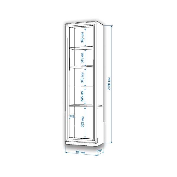 Купить витрина высокая втв-фгд-фгк nobile - 19 690 ₽