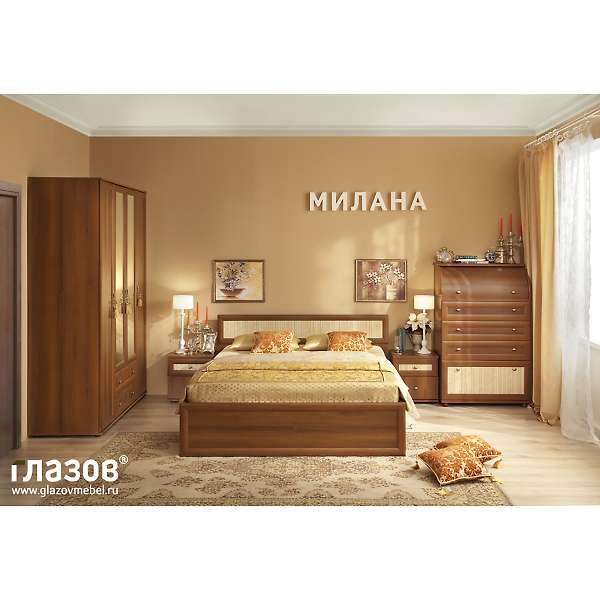 Купить спальня милана комплектация 1 (орех) - 69 982 руб.