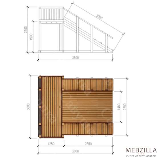 Купить зимняя деревянная горка савушка зима wood 4 - 109 900 руб.