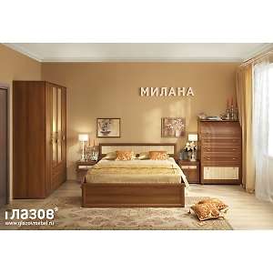 Спальня Милана комплектация 1 (Орех)