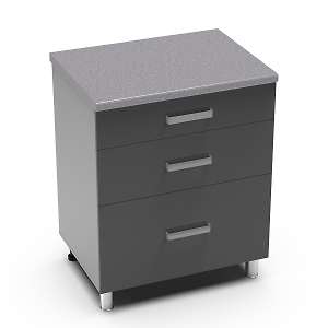 Рабочий стол 800 горизонтальный с 3 ящиками Танго 8РГ3