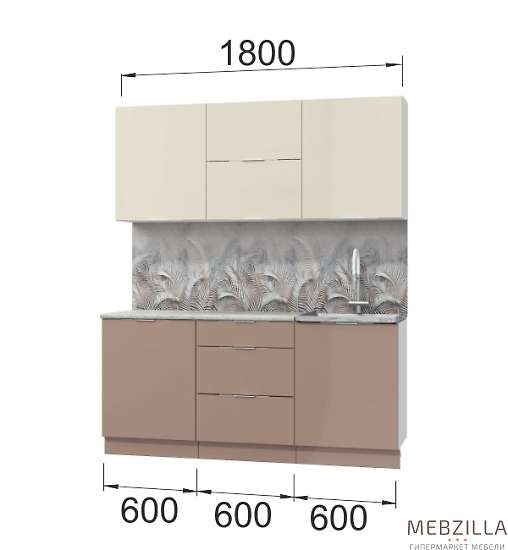 Купить кухня асти. готовый комплект 1,8 м, латте - 40 780 руб.