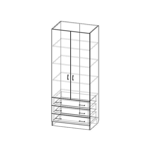 Купить шкаф двухстворчатый шр-203 - 11 080 ₽