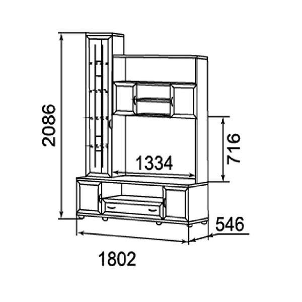 Купить шкаф-стеллаж комбинированный ника-люкс 50 - 28 211 руб.