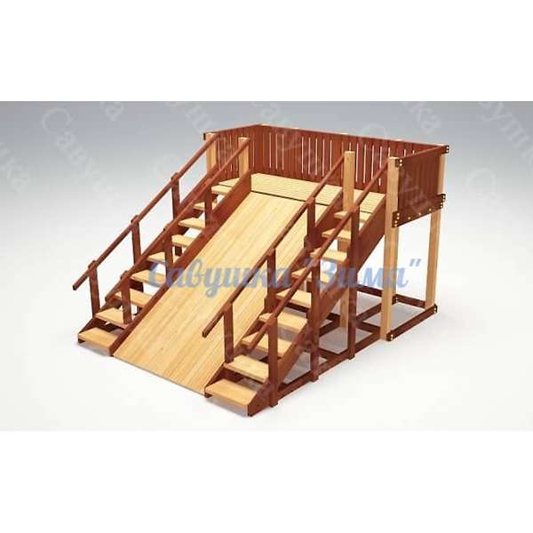 Купить зимняя деревянная горка савушка зима 4 - 119 900 руб.