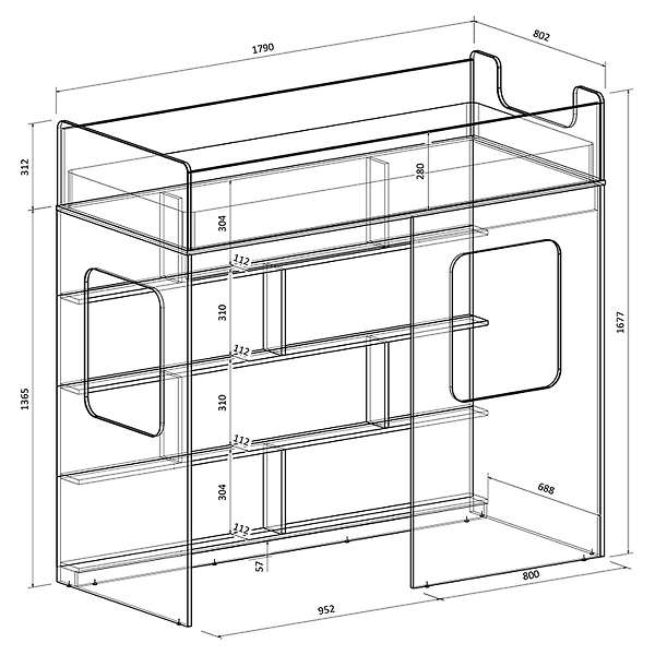 Купить кровать-чердак легенда с604.3 - 25 490 ₽