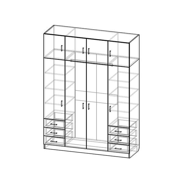 Купить шкаф четырехстворчатый с антресолью шр-425 - 19 890 руб.