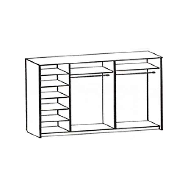 Купить шкаф-купе четырехдверный с двумя платяными отделениями версаль  - 48 290 руб.