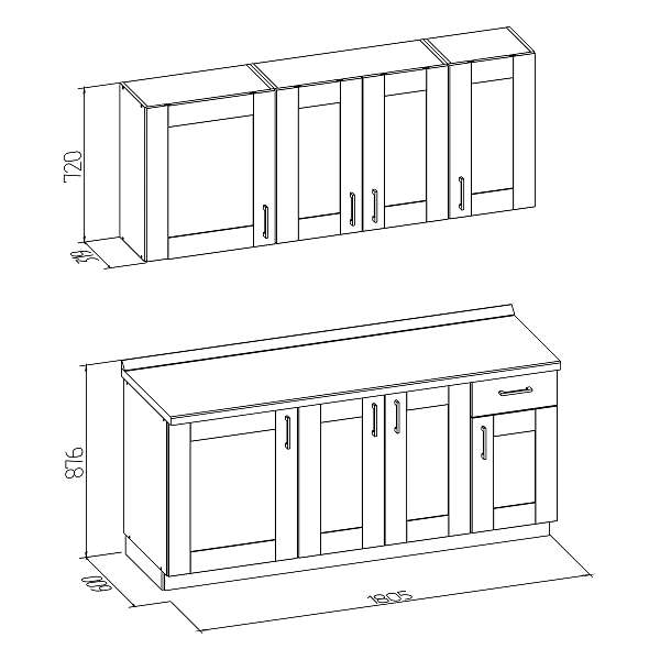 Купить кухня квадра 1800 - 25 486 ₽