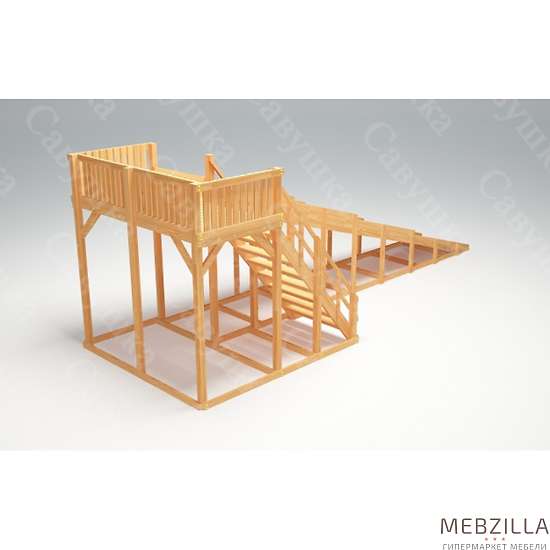 Купить зимняя деревянная горка савушка зима wood 6 - 195 000 руб.