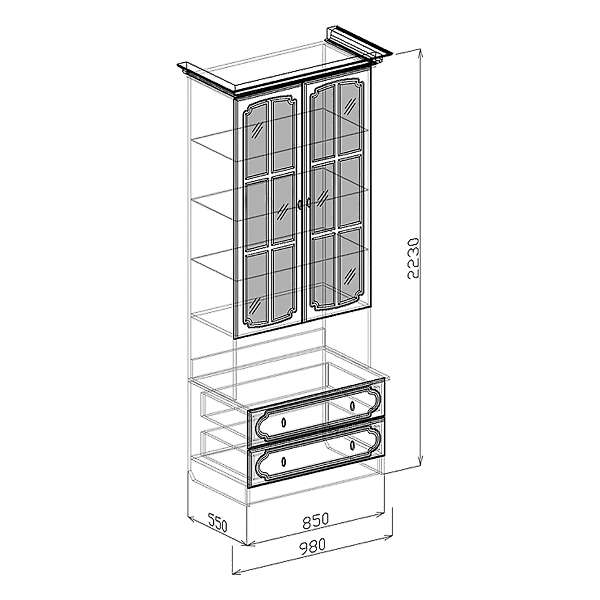 Купить витрина 2 диана мдф - 16 876 руб.