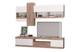 Набор мебели в гостиную Невада дуб крафт табак/белый. Комплект