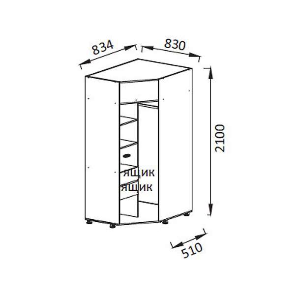 Купить шкаф угловой юниор-6 пм-8 - 22 060 руб.