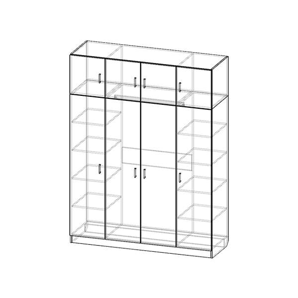 Купить шкаф четырехстворчатый с антресолью шр-421 - 19 410 ₽