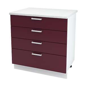 Шкаф напольный с четырьмя ящиками Джулия ШН4Я 800 Б/СТ