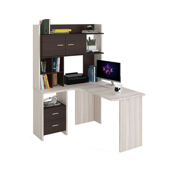 Купить стол компьютерный с надставкой нклх-120 домино lite скл-угл130 - 18 990 ₽
